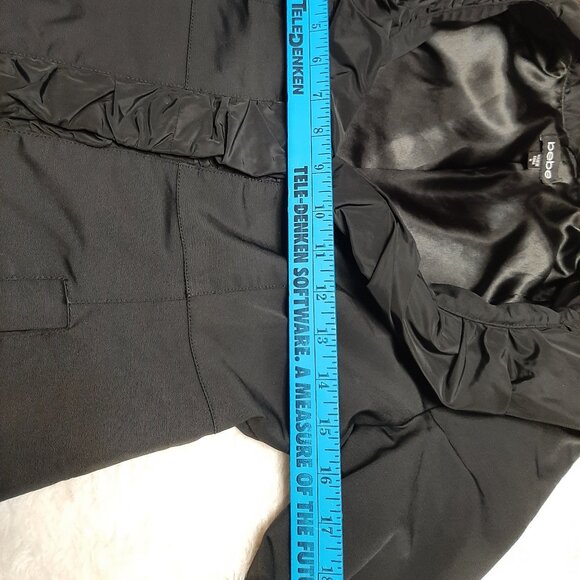 Bebe Women's Black Ruffle Trim Dress Jacket Size S - Picture 4 of 9